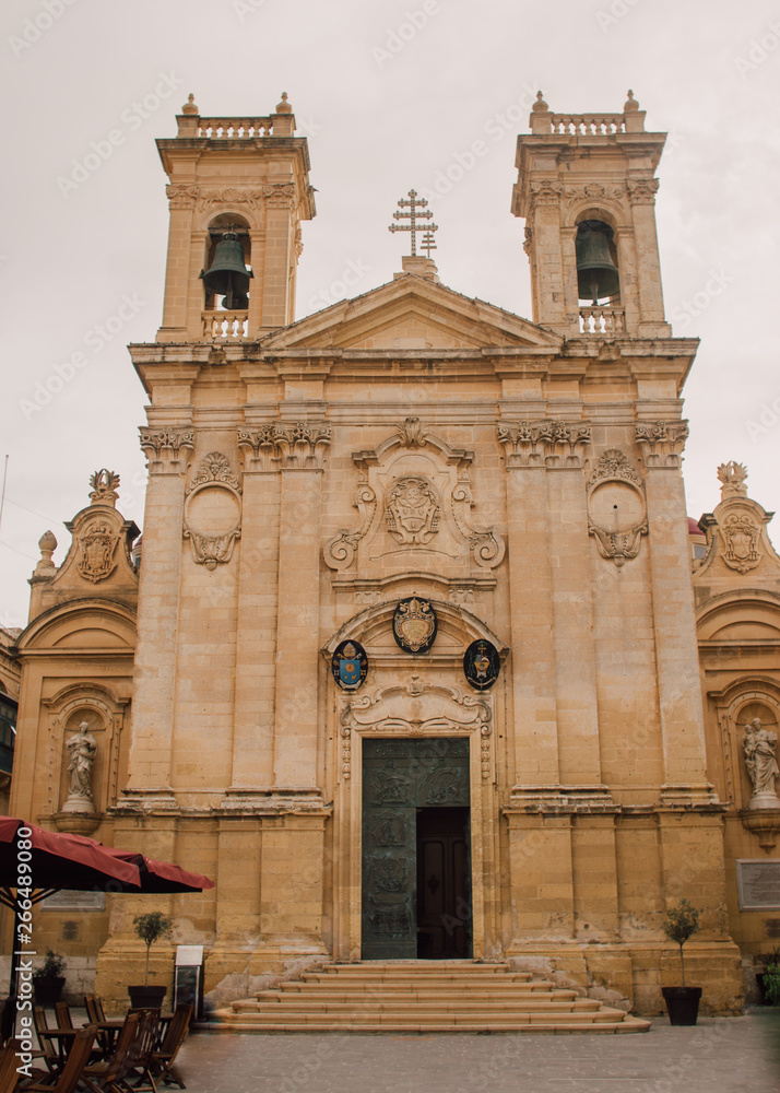 View to St George's Basilica in Victoria, Malta