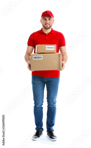 Handsome delivery man with ...
