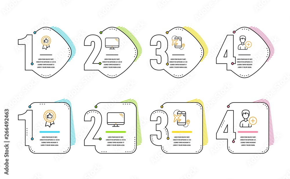 Computer, Positive feedback and Flight destination icons simple set. Add person sign. Pc component, Award medal, Airplane trip. Edit user data. Business set. Infographic timeline. Line computer icon Computer, Positive feedback and Flight destination icons simple set. Add person sign. Pc component, Award medal, Airplane trip. Edit user data. Business set. Infographic timeline. Line computer icon