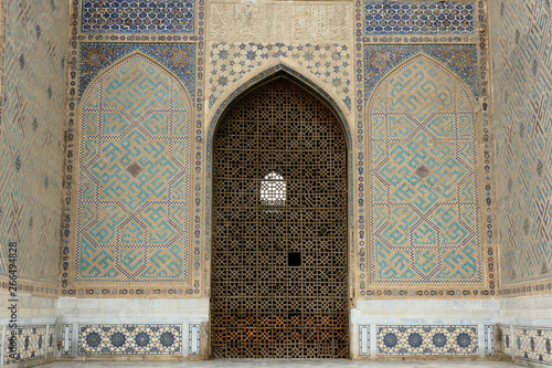 Detail on the Bibi-Khanym mosque, one of the Islamic world’s biggest mosques, built by Timur in 15th century, Samarkand, Uzbekistan