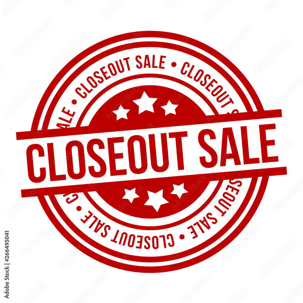 Closeout Sale Round red Stamp. Eps10 Vector Badge. Closeout Sale Round red Stamp. Eps10 Vector Badge.