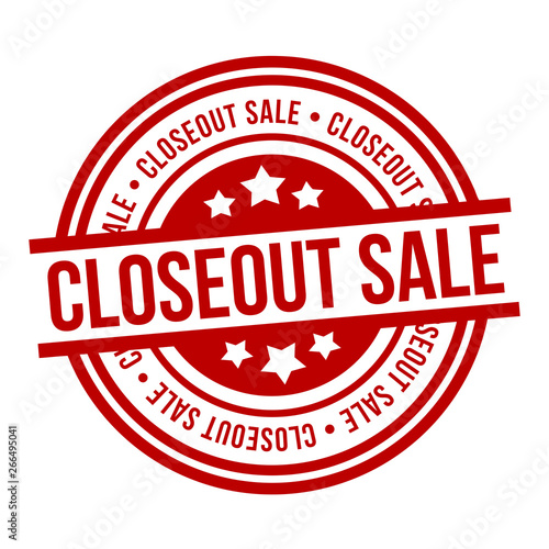 Closeout Sale Round red Stamp. Eps10 Vector Badge.