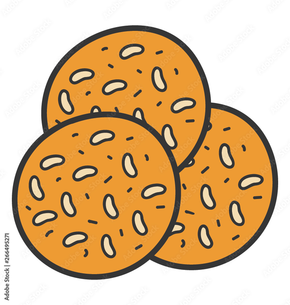 Doodle design of a cookie icon. Doodle design of a cookie icon.