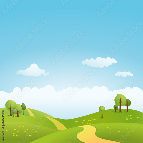 Spring landscape vector illustration