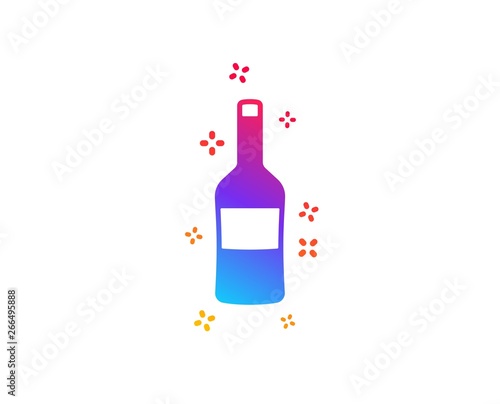 Wine bottle icon. Merlot or Cabernet Sauvignon sign. Dynamic shapes. Gradient design wine icon. Classic style. Vector
