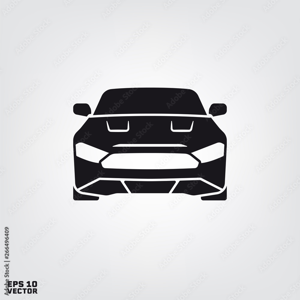 muscle car front view silhouette vector icon muscle car front view silhouette vector icon