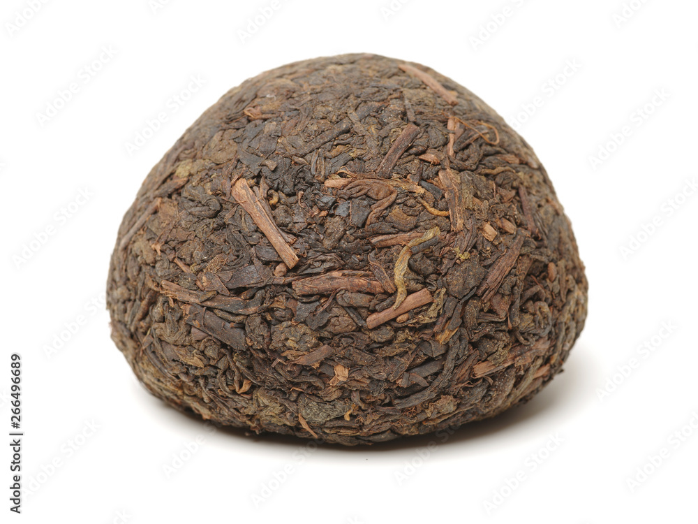 energy, the Chinese fermented Puer tea isolated on white background