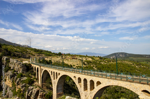 View of the historical Varda stone bridge. This is a railway bridge in Adana, Turkey. This is the last James Bond (skyfall) movie was filmed on the bridge