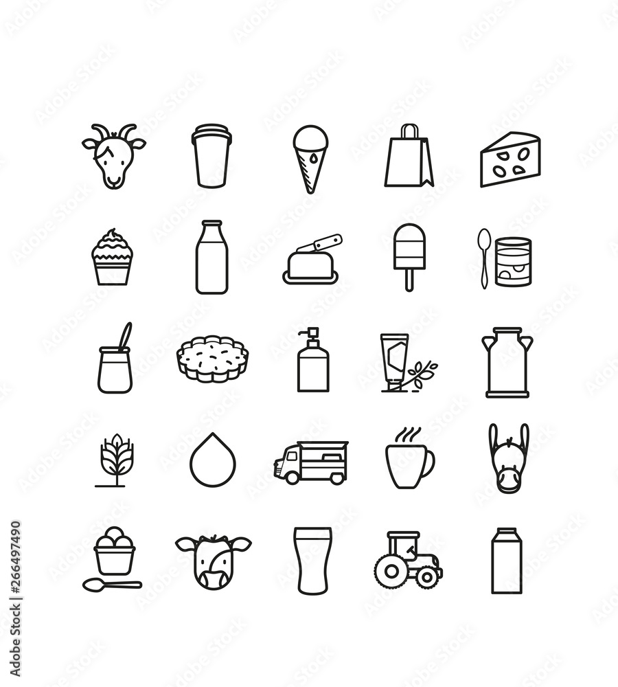 symbole ferme et produit laitier