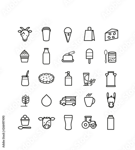 symbole ferme et produit laitier