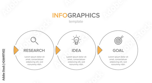 Infographic design with icons and 3 options or steps. Thin line vector. Infographics business concept. Can be used for info graphics, flow charts, presentations, web sites, banners, printed materials.