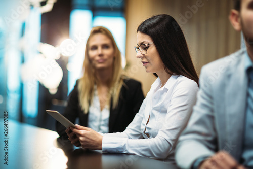 Picture of attractive businesswoman in conference room