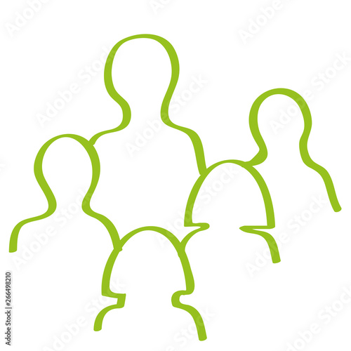 Handgezeichnetes Team-Symbol in hellgrün