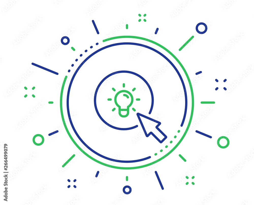 Idea lamp line icon. Mouse cursor sign. Light bulb symbol. Quality design elements. Technology energy button. Editable stroke. Vector Idea lamp line icon. Mouse cursor sign. Light bulb symbol. Quality design elements. Technology energy button. Editable stroke. Vector