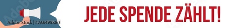 Megaphon Banner Durchsage - Jede Spende zählt
