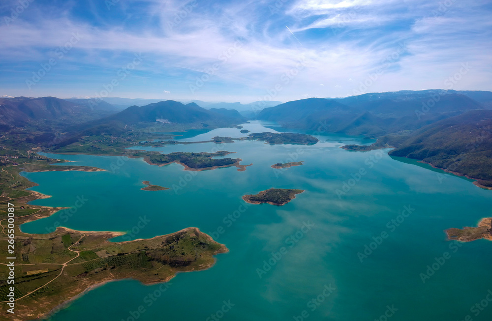 Aerial view of Rama lake or Ramsko jezero , Bosnia and Herzegovina