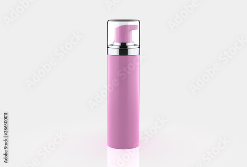 Realistic Cosmetic bottle can sprayer container. Dispenser for cream, soups, foams and other cosmetics With lid. 3d illustration