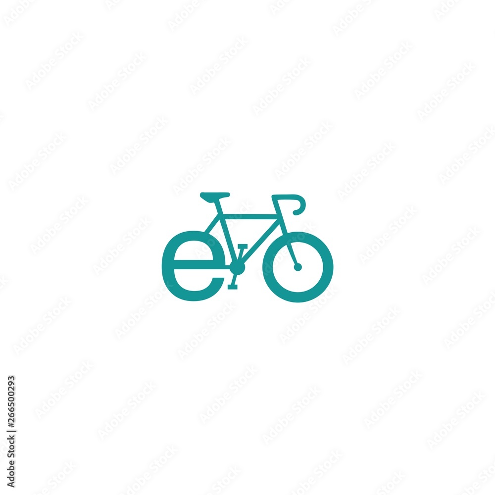 Obraz premium Bicycle logo template, bike logo form by letter E