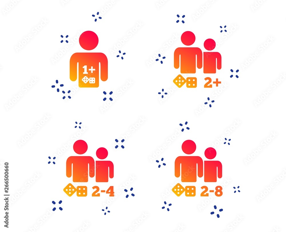Board games sign icon 2-4 players symbol Vector Image