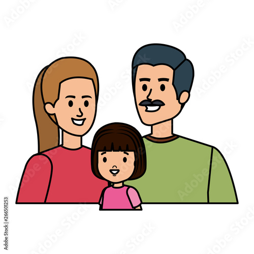 parents couple with daughter characters