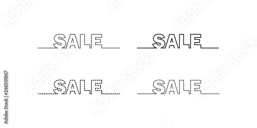 The word sale is drawn with one line and disappears. Alpha channel.