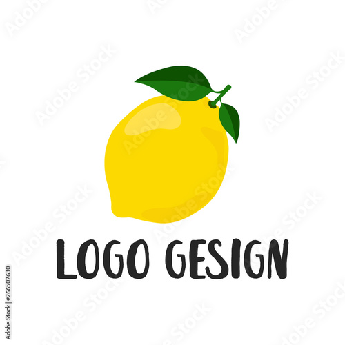 Fresh lemon logo isolated on white background.