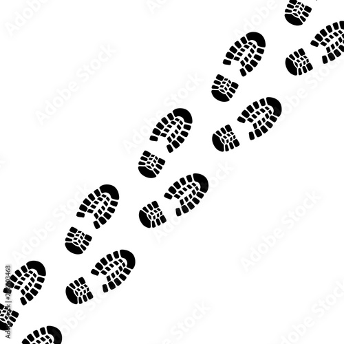 Human footprints icon isolated on white background.Shoe print.