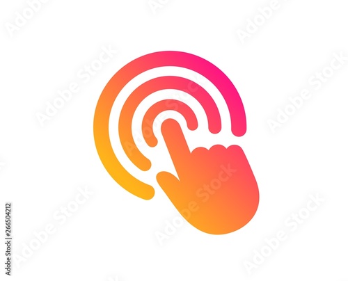 Hand Click icon. Finger touch sign. Cursor pointer symbol. Classic flat style. Gradient click icon. Vector