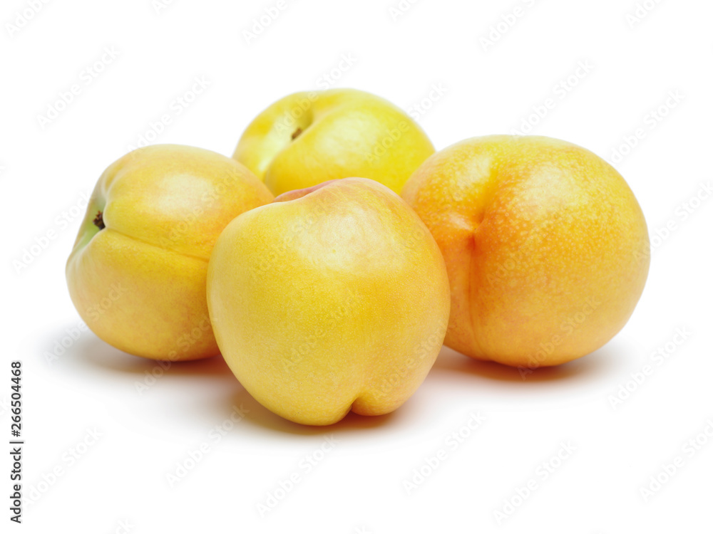 Nectarine fruit on white background 