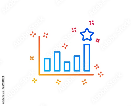 Efficacy line icon. Business chart sign. Analysis graph symbol. Gradient design elements. Linear efficacy icon. Random shapes. Vector