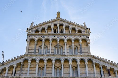 PISA, TUSCANY/ITALY  - APRIL 18 : Exterior view of the Cathedral  in Pisa Tuscany Italy on April 18, 2019 © philipbird123