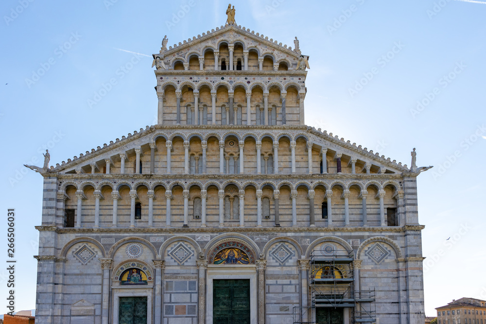 PISA, TUSCANY/ITALY  - APRIL 18 : Exterior view of the Cathedral  in Pisa Tuscany Italy on April 18, 2019