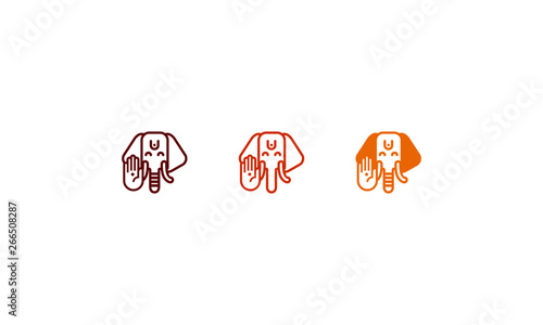 Lord Ganesha Simple Minimalist Vector Line Icon