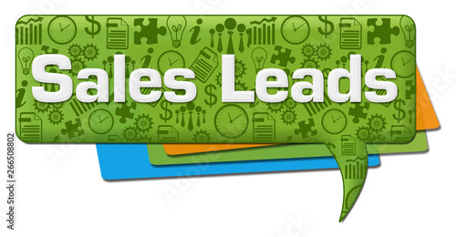 Sales Leads Business Symbols Green Colorful Comment Symbol 