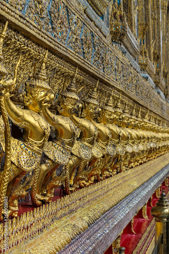 BANGKOK, THAILAND - August 25, 2016: Close up of the beauitful mosaic tilesin Wat Pho or Wat Phra Chetuphon which one of Bangkok's oldest temples, located on Rattanakosin Island, Bangkok, THAILAND.