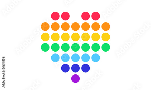 heart dot rainbow colors icon vector