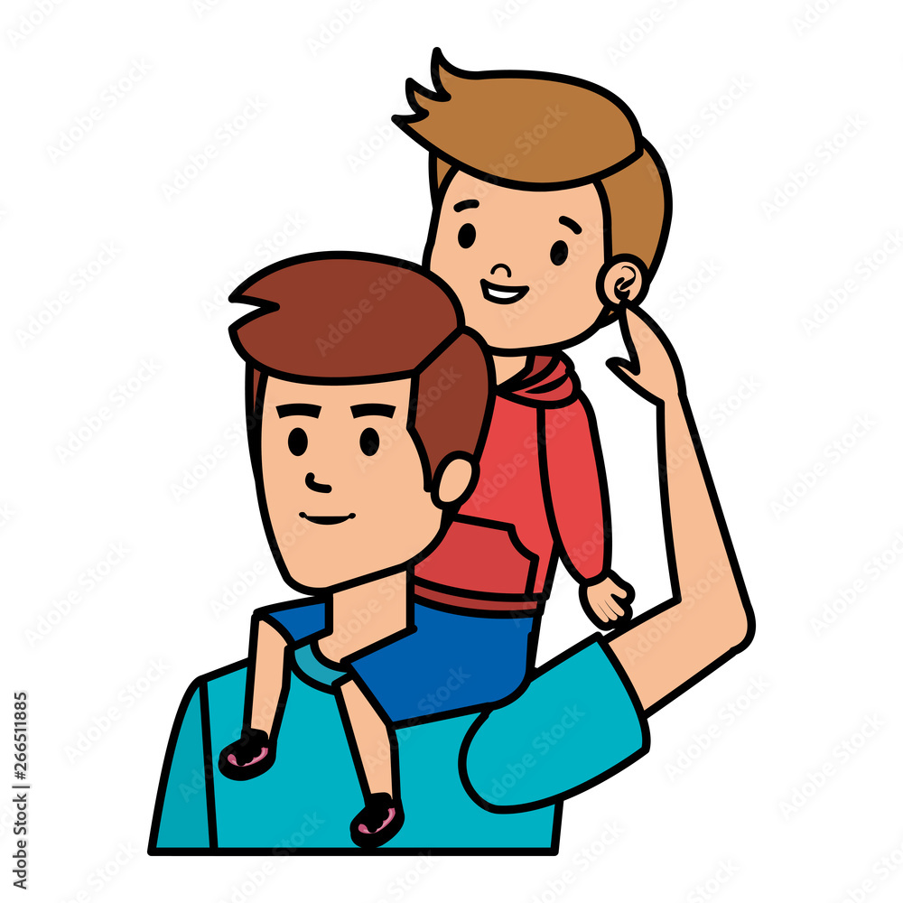 young father with son characters young father with son characters