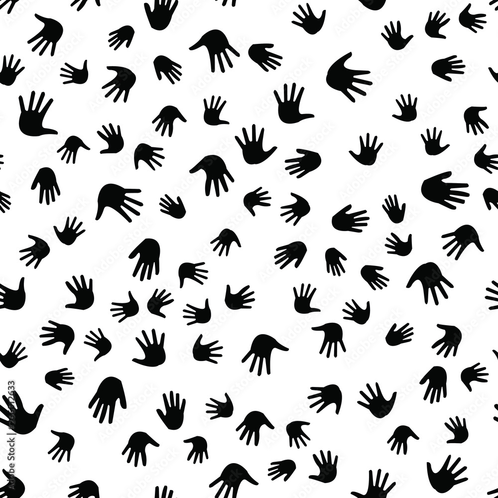 Fototapeta premium Seamless vector EPS 10 pattern with hands. Teamwork concept