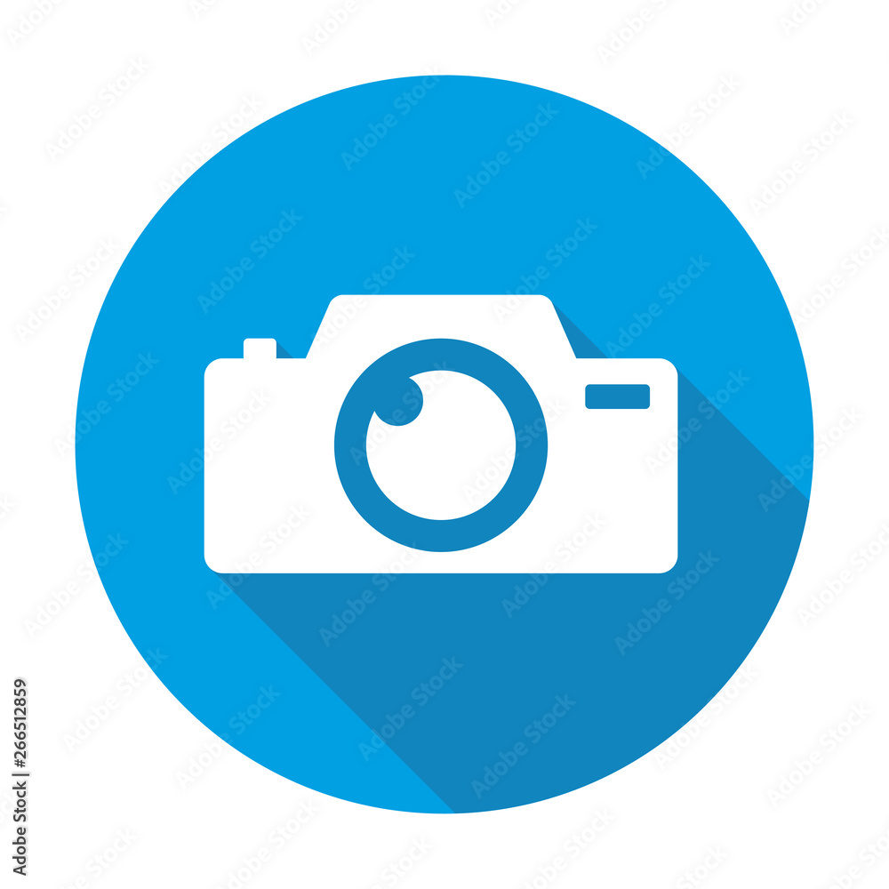 Camera vector blue icon in modern flat style isolated. Camera can support is good for your web design. Camera vector blue icon in modern flat style isolated. Camera can support is good for your web design.