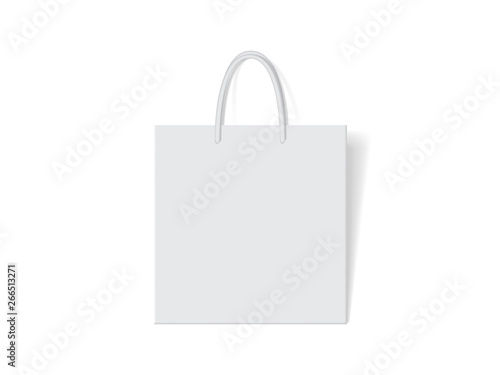 white paper bag on white background mock up