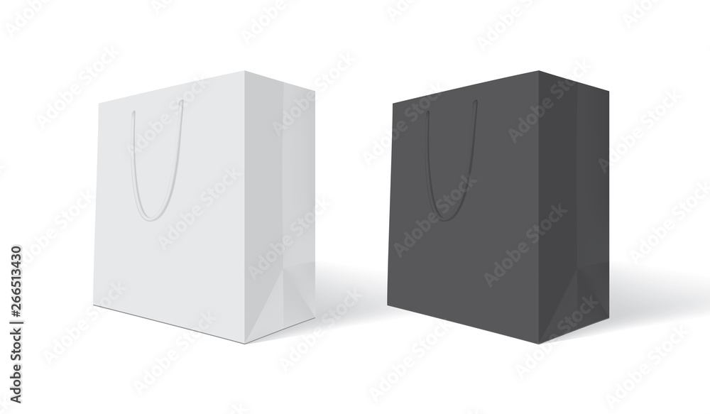 Naklejka premium white paper bag on white background mock up