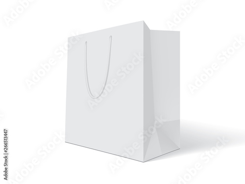 white paper bag on white background mock up