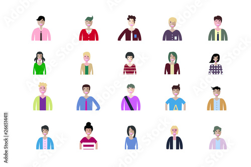 Wallpaper Mural Business man and woman icons. Group of working people. Different nationalities characters. Flat style design Infographic elements  Torontodigital.ca