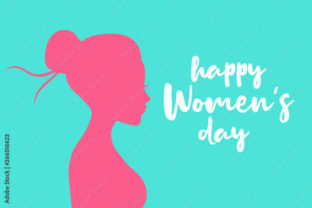 Happy Women Day holiday illustration. Paper cut girl head silhouette cutout with hand drawn spring and flower doodles. Happy Women Day holiday illustration. Paper cut girl head silhouette cutout with hand drawn spring and flower doodles.