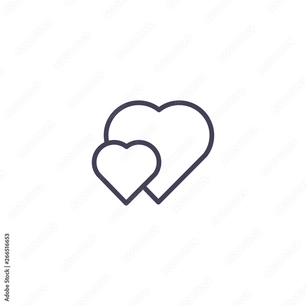 Two Heart Icon, Line and Modern Icon. Two Heart Icon, Line and Modern Icon.