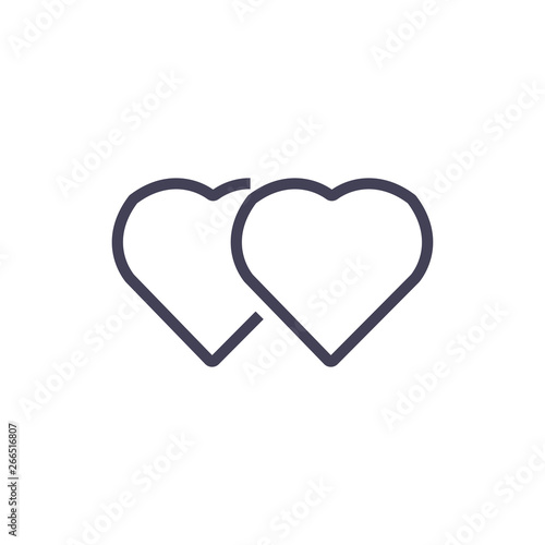 Two Heart Icon, Line and Modern Icon.