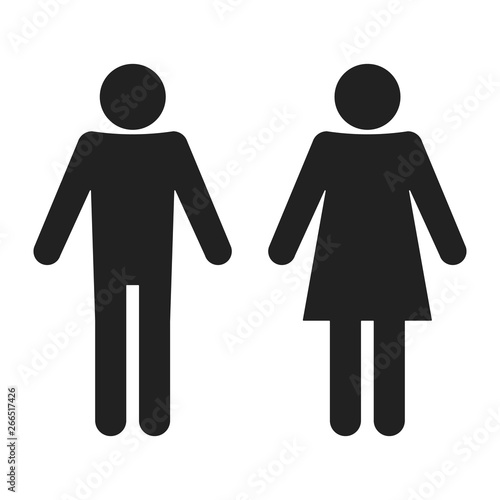 Male / Female icon in flat style. Restroom symbol for your web site design, logo, app, UI Vector EPS 10.