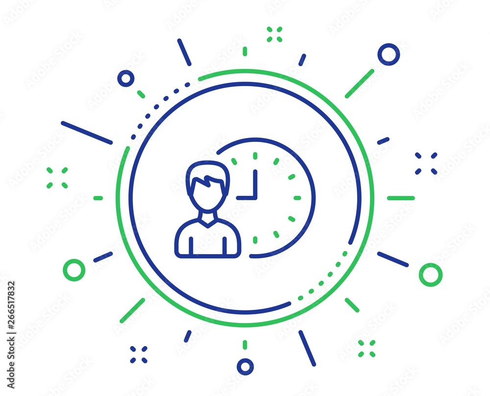Business project deadline line icon. Working hours or Time management sign. Quality design elements. Technology working hours button. Editable stroke. Vector