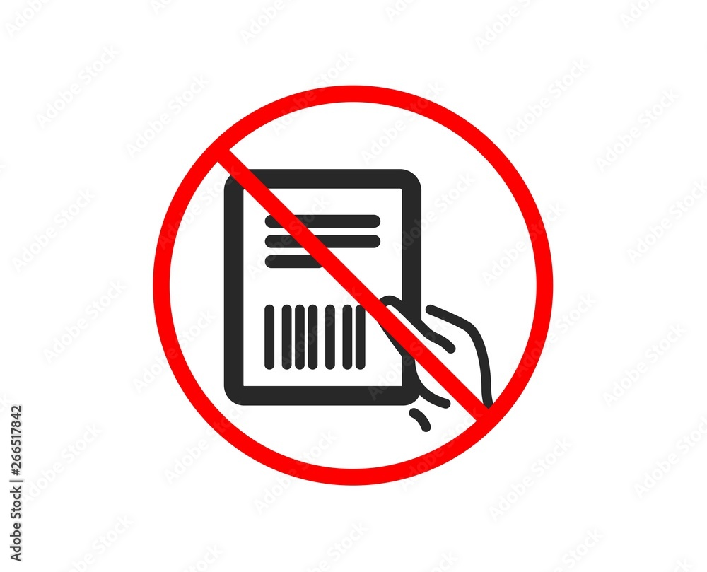 No or Stop. Parcel invoice icon. Delivery document sign. Package shipping symbol. Prohibited ban stop symbol. No parcel invoice icon. Vector No or Stop. Parcel invoice icon. Delivery document sign. Package shipping symbol. Prohibited ban stop symbol. No parcel invoice icon. Vector