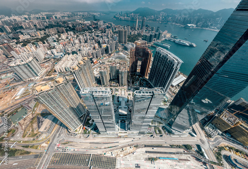 Canvas Print Aerial view of West Kowloon, Hong Kong